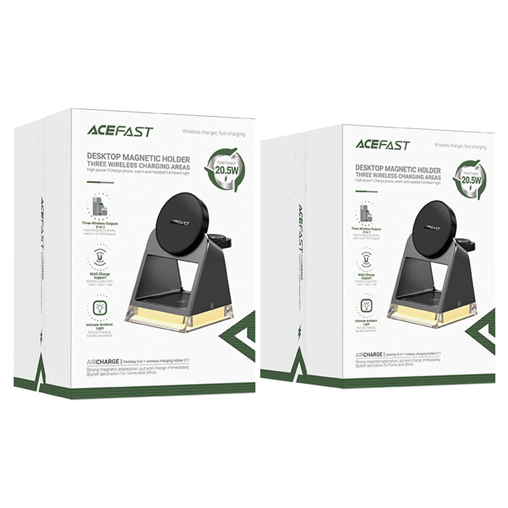 Acefast E17 3in1 Wireless Network Charger, 15W, 1.67A, Black