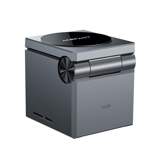 Acefast E18 Rubik's Cube 3in1 vezeték nélküli hálózati töltő, 23W, 1.67A, szürke