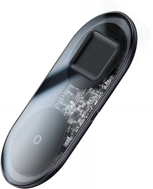 Baseus Simple 2in1 vezeték nélküli hálózati töltő, 15W, 1.67A, Átlátszó WXJK-A01