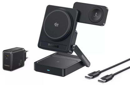 Baseus PicoGo AF21 3in1 vezeték nélküli hálózati töltő, 35W, fekete E0205401