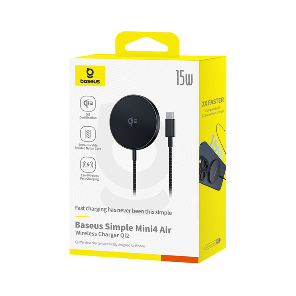 Baseus Simple Mini4 Air vezeték nélküli hálózati töltő, 15W, 1.67A, Fekete P10278200111-00