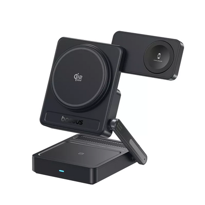 Baseus PicoGo AF21 3in1 vezeték nélküli hálózati töltő, 35W, fekete E0205401