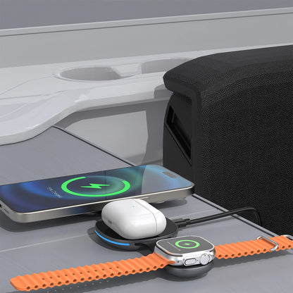 Dudao A11S 3in1 vezeték nélküli hálózati töltő, 15W, Fekete