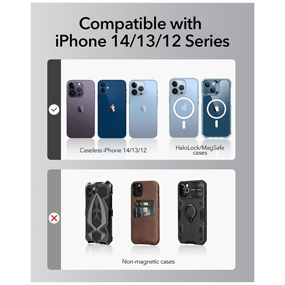 ESR HaloLock Shift vezeték nélküli hálózati töltő, 15W, 1.67A, Fehér