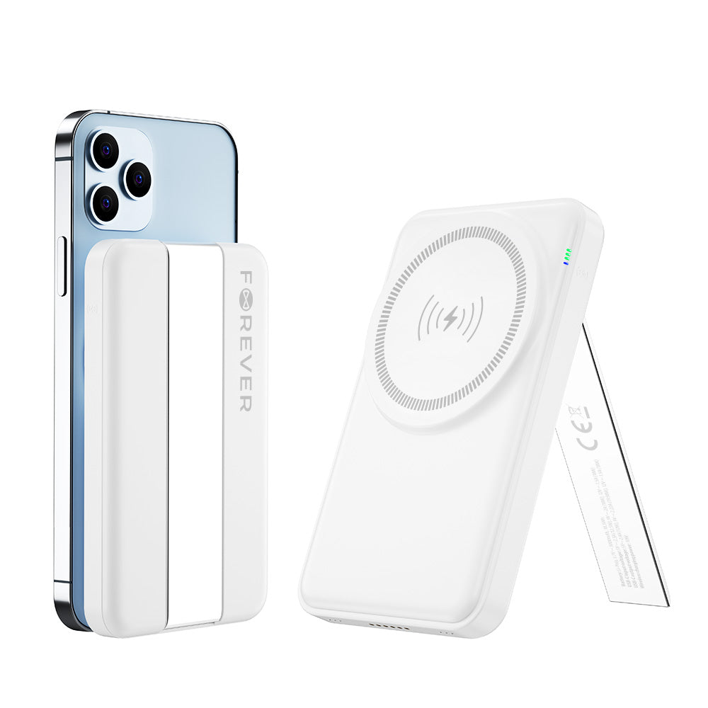 Forever MACS-100 5in1 vezeték nélküli hálózati töltő, 20W, 3A, 1 x USB-A, Fehér