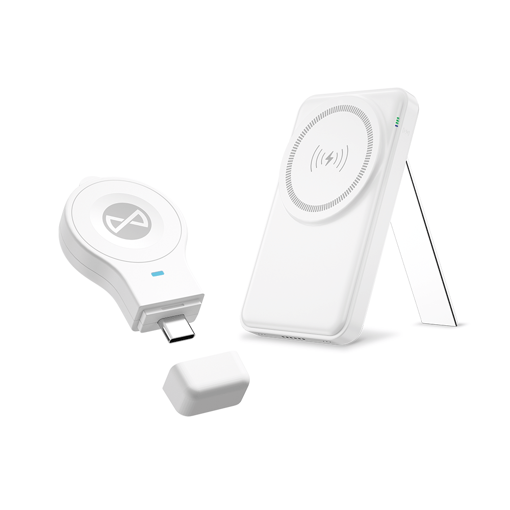 Forever MACS-100 5in1 vezeték nélküli hálózati töltő, 20W, 3A, 1 x USB-A, Fehér