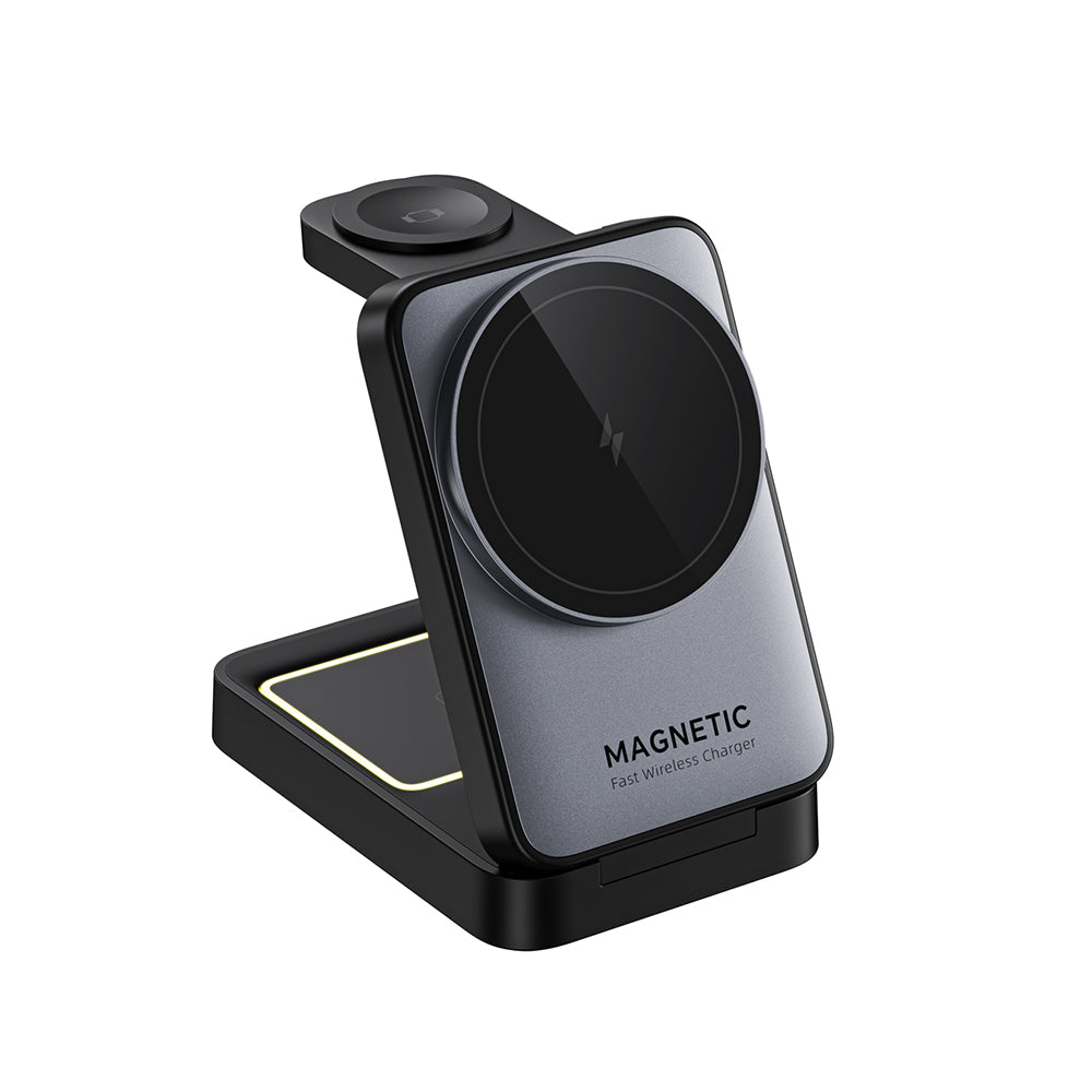 HAVIT W3103 3in1 vezeték nélküli hálózati töltő, 15W, 1.67A, fekete-szürke