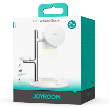 Joyroom JR-W23 3in1 vezeték nélküli hálózati töltő, 15W, 1.67A, Fehér