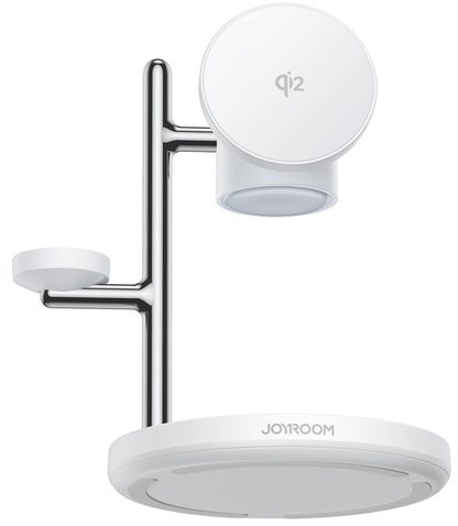Joyroom JR-W23 3in1 vezeték nélküli hálózati töltő, 15W, 1.67A, Fehér