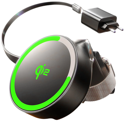 Lisen W602 2in1 vezeték nélküli hálózati töltő, 15W, 1.67A, Fekete YL0324090008