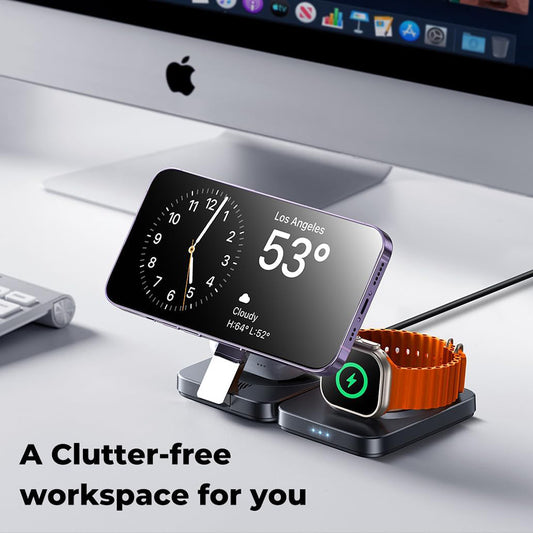 Lisen W103 3in1 vezeték nélküli hálózati töltő, 7.5W, 1.1A, Fekete YL0324090008