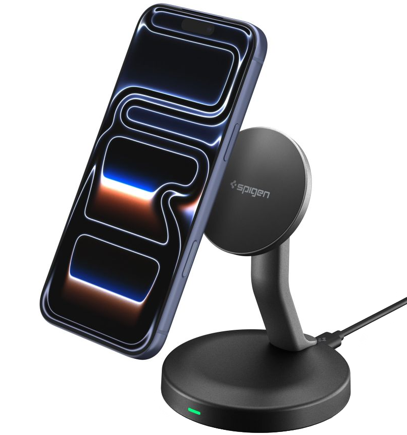 Spigen EF151MS vezeték nélküli hálózati töltő, 15W, 1.67A, Fekete