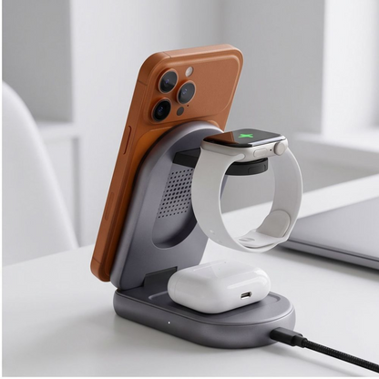 Tech-Protect A53 3in1 Wireless Network Charger, 25W, Gray
