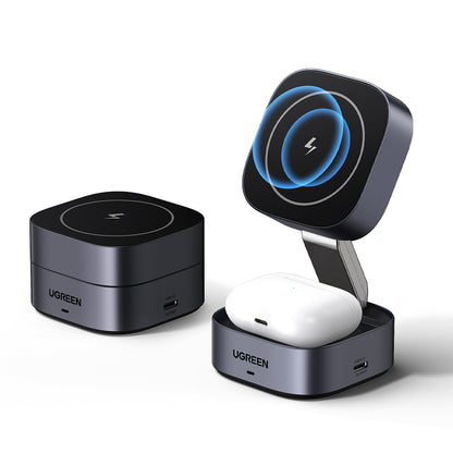UGREEN W526 3in1 vezeték nélküli hálózati töltő, 20W, 1.67A, 1 x USB-C, Fekete