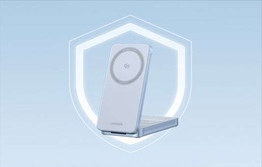UGREEN MagFlow 2in1 vezeték nélküli hálózati töltő, 25W, kék, újrazárva
