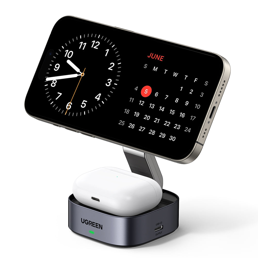 UGREEN W526 3in1 vezeték nélküli hálózati töltő, 20W, 1.67A, 1 x USB-C, Fekete