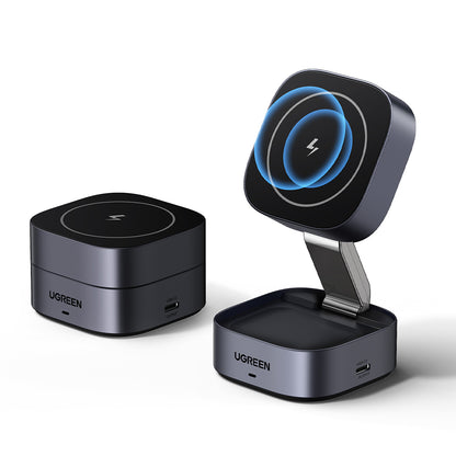 UGREEN W526 3in1 vezeték nélküli hálózati töltő, 20W, 1.67A, 1 x USB-C, Fekete
