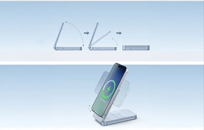 UGREEN MagFlow 2in1 vezeték nélküli hálózati töltő, 25W, Kék