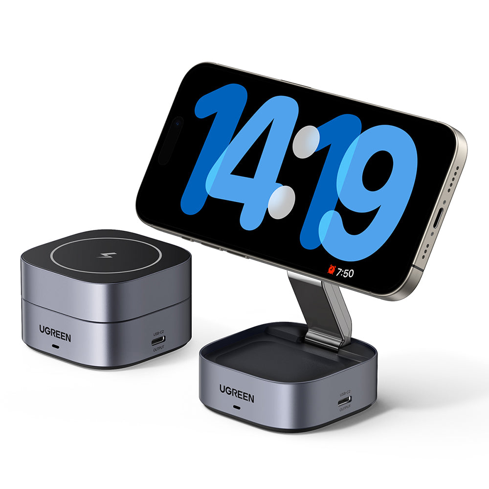 UGREEN W526 3in1 vezeték nélküli hálózati töltő, 20W, 1.67A, 1 x USB-C, Fekete