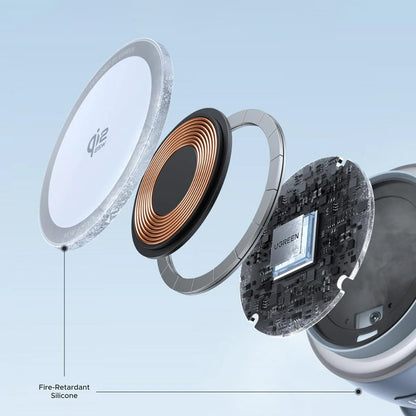 UGREEN W713 2in1 Vezeték nélküli Hálózati Töltő, 25W, Kék