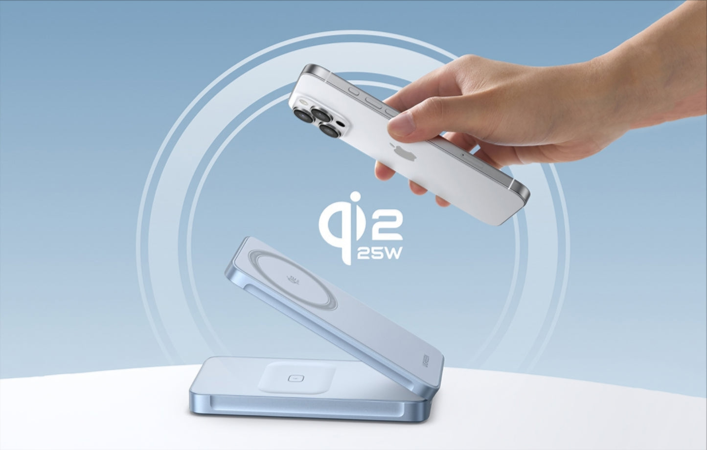 UGREEN MagFlow 2in1 vezeték nélküli hálózati töltő, 25W, Kék