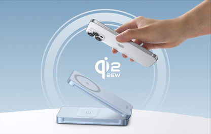 UGREEN MagFlow 2in1 vezeték nélküli hálózati töltő, 25W, Kék