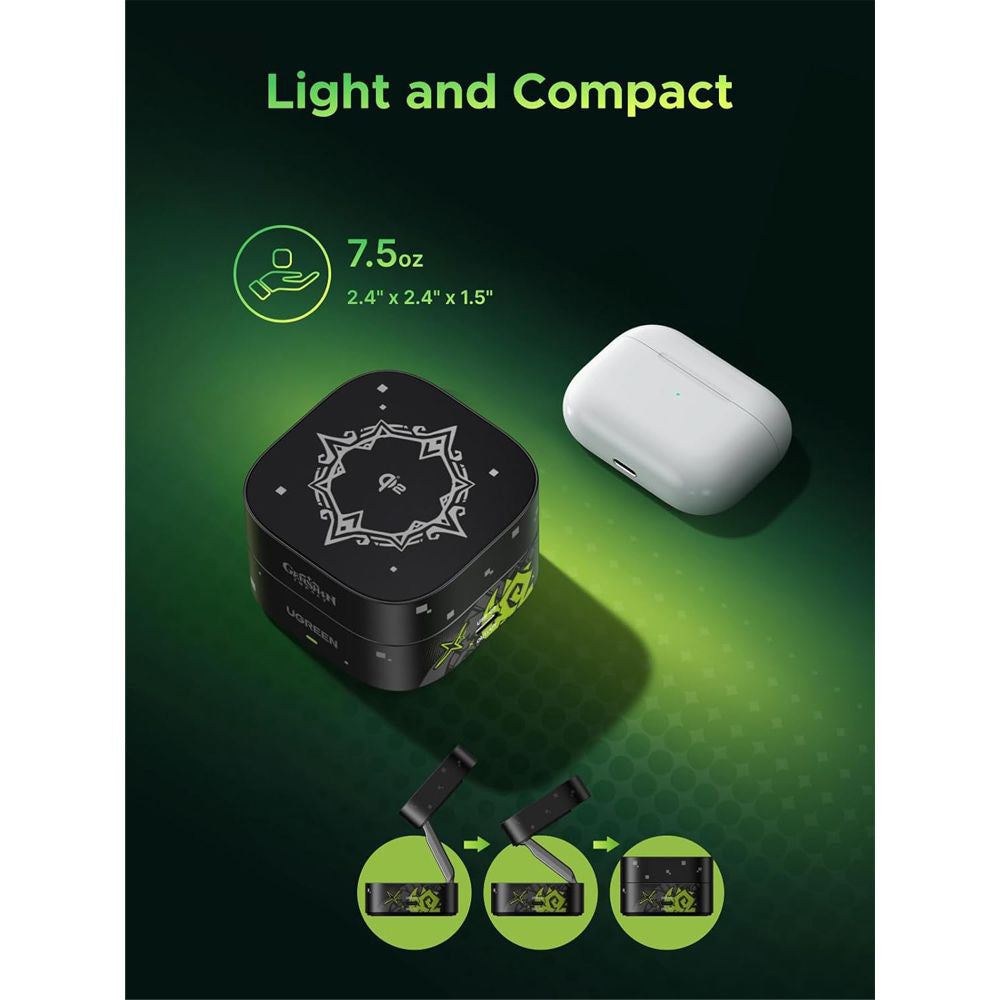 UGREEN Genshin Impact Ed.W702 2n1 vezeték nélküli hálózati töltő, 25W, 1.67A, 1 x USB-C, Fekete