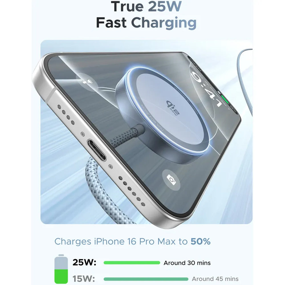 UGREEN MagFlow Vezeték Nélküli Hálózati Töltő, 25W, Kék