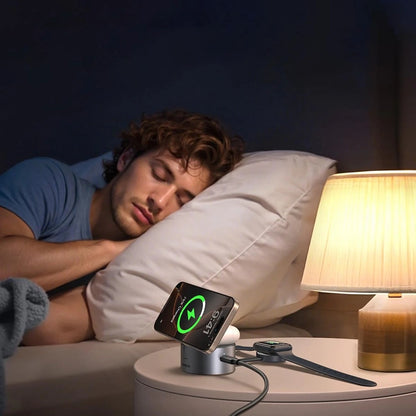 UGREEN W712 (65148) 3in1, 25W, 1.67A, szürke vezeték nélküli hálózati töltő