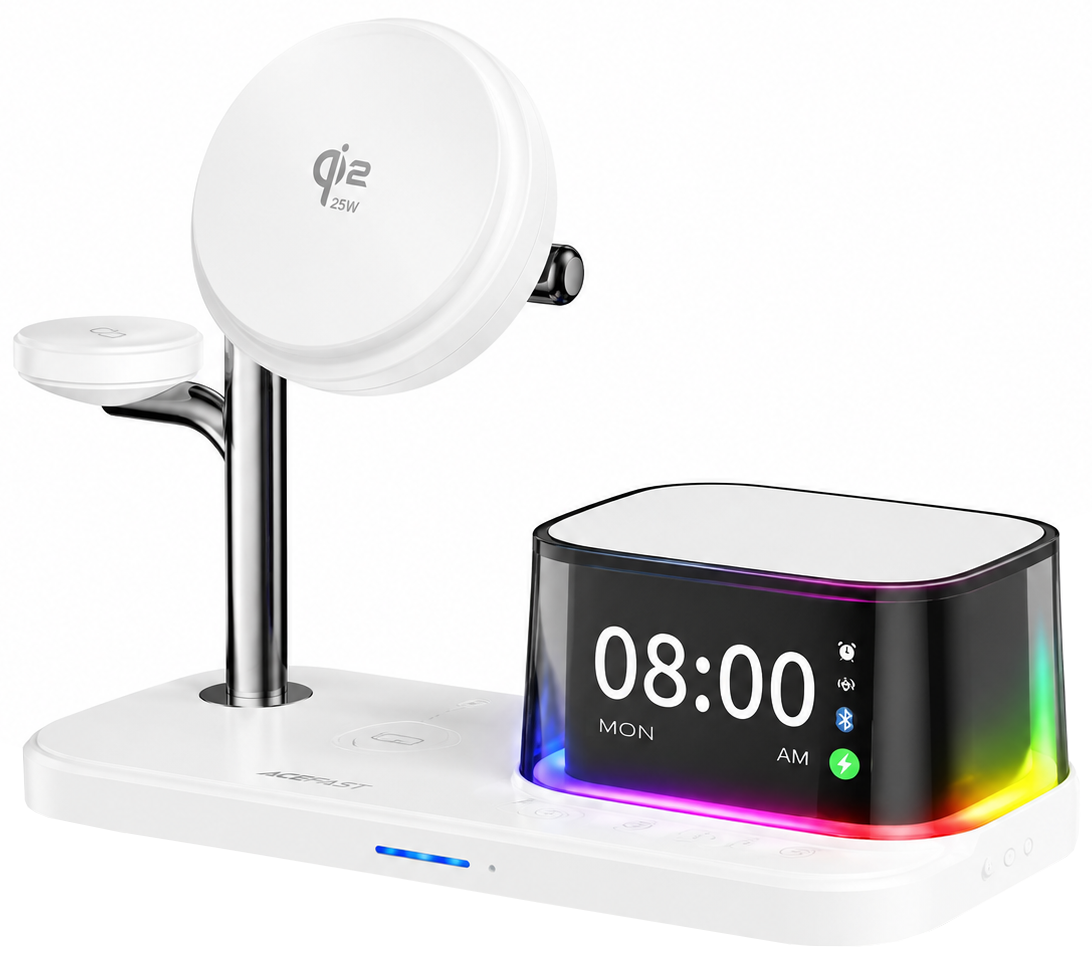 XO Design CX045 3in1 vezeték nélküli hálózati töltő, 25W, fehér