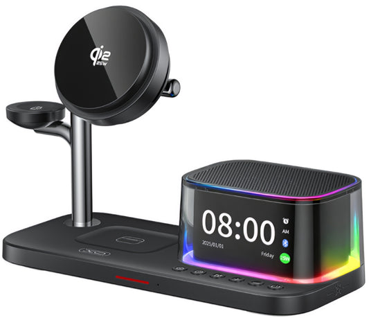 XO Design CX045 3in1 vezeték nélküli hálózati töltő, 25W, fekete