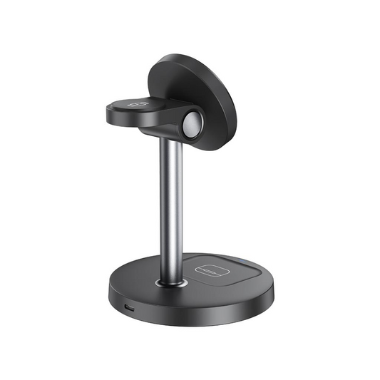 XO Design CX038 3in1 vezeték nélküli hálózati töltő, 15W, 1.67A, Fekete