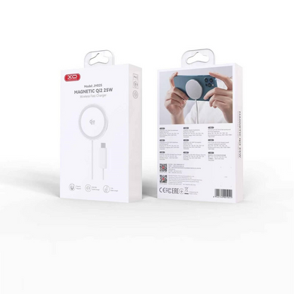 XO Design JH025 vezeték nélküli hálózati töltő, 25W, 1,67A, fehér