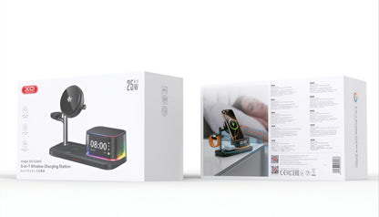 XO Design CX045 3in1 vezeték nélküli hálózati töltő, 25W, fekete