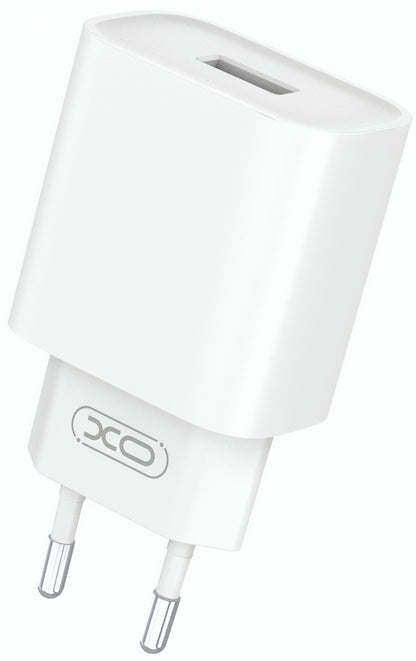 XO Design CE02D hálózati töltő, 18W, 3A, 1 x USB-A, Fehér
