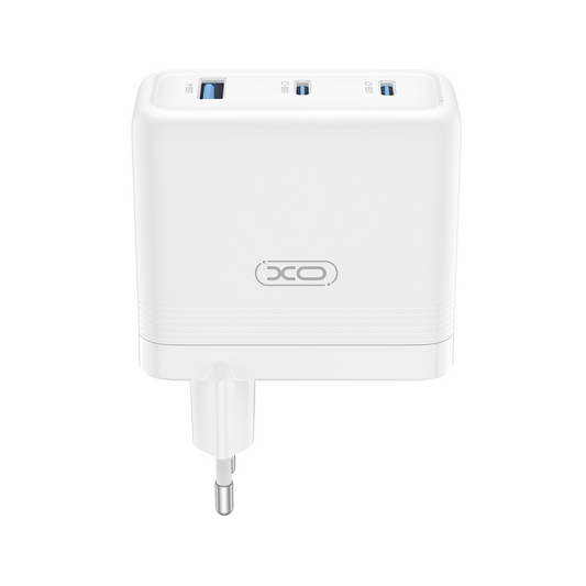 XO Design CE35 hálózati töltő, 100W, 5A, 1 x USB-A - 2 x USB-C, Fehér