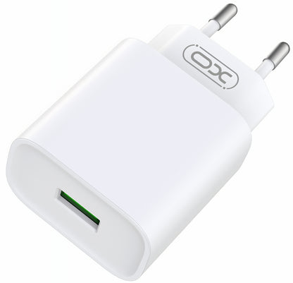 XO Design CE02D hálózati töltő, 18W, 3A, 1 x USB-A, Fehér