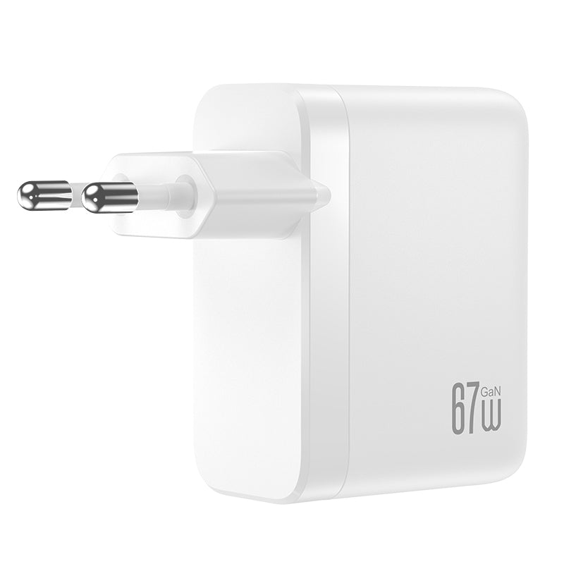 XO Design CE39 Network Charger, 67W, 3A, 1 x USB-A - 3 x USB-C, White