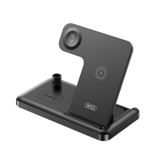XO Design WX033 4in1 vezeték nélküli hálózati töltő, 15W, 1.67A, Fekete
