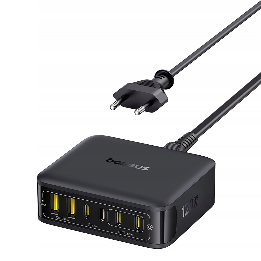 Baseus EnerFill FH21 töltőállomás, 120W, 3.25A, 2 x USB-A - 4 x USB-C, Fekete E0120T00