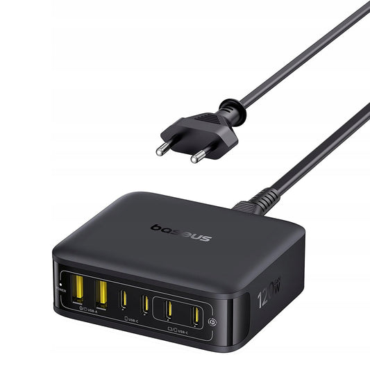 Baseus EnerFill FH21 töltőállomás, 120W, 3.25A, 2 x USB-A - 4 x USB-C, Fekete E0120T00
