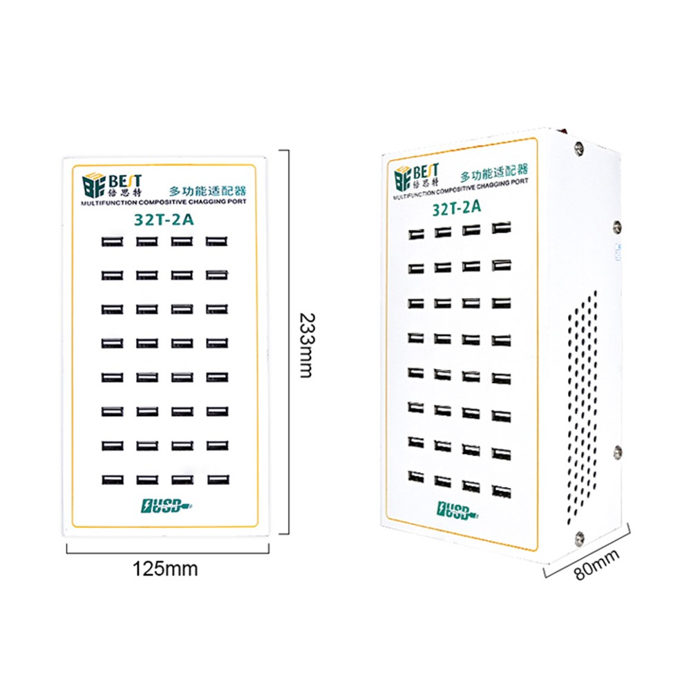 Best 32T-2A állomás töltő, 2A, 32 x USB-A, Fehér