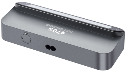 OEM LCD470W USB-C Kábeles Állomás Töltő, 470W, 5A, 2 x USB-A - 3 x USB-C, Szürke