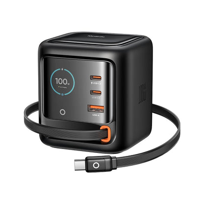 Mcdodo FreeGo CH-1391 USB-C Kábellel Ellátott Töltőállomás, 100W, 5A, 1 x USB-A - 2 x USB-C, Fekete