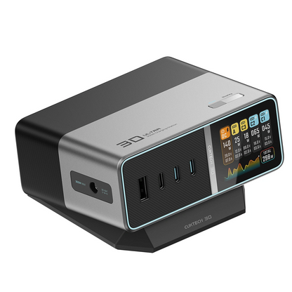 Cuktech TA3005U töltőállomás, 300W, 1 x DC - 1 x USB-A - 3 x USB-C, Szürke