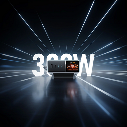 Cuktech TA3005U töltőállomás, 300W, 1 x DC - 1 x USB-A - 3 x USB-C, Szürke
