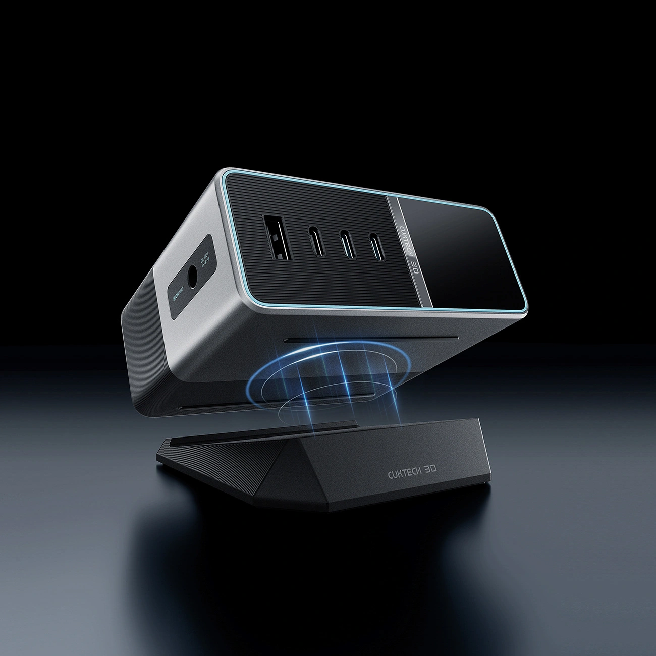 Cuktech TA3005U töltőállomás, 300W, 1 x DC - 1 x USB-A - 3 x USB-C, Szürke