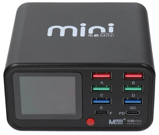 MaAnt Dianba Mini töltőállomás, 75W, 2 x USB-C - 6 x USB-A, Fekete