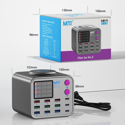 MaAnt DianBa No.2 QI töltőállomás, 300W, 3A, 3 x USB-C - 9 x USB-A, szürke