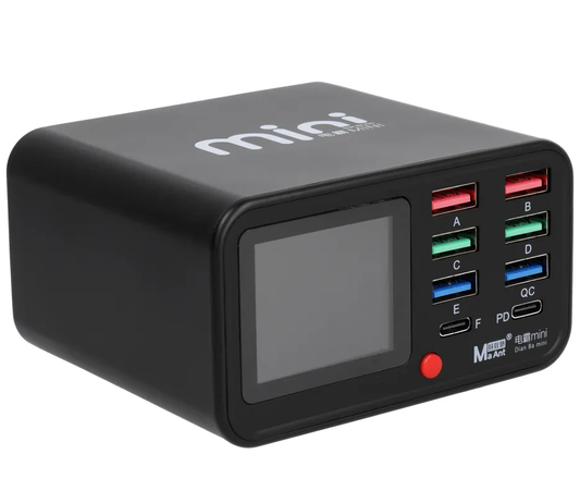 MaAnt Dianba Mini töltőállomás, 75W, 2 x USB-C - 6 x USB-A, Fekete